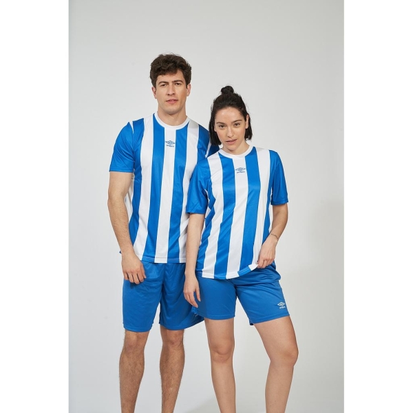 Camiseta Umbro Brave Azul / Blanca Adulto