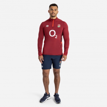 Sudadera Umbro England Rugby 23-24 Mid Layer Top (O2) Tibetan Red/ Zinfandel / Flame Scarlet