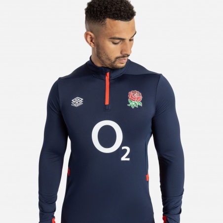 Sudadera Umbro England Rugby 23-24 Mid Layer Top (O2) Navy Blazer / Dress Blue / Flame Scarlet