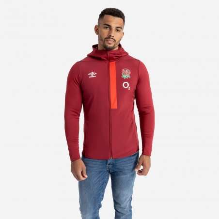 Chaqueta Umbro England Rugby 23-24 Hooded Jacket Tibetan Red / Zinfandel / Flame Scarlet