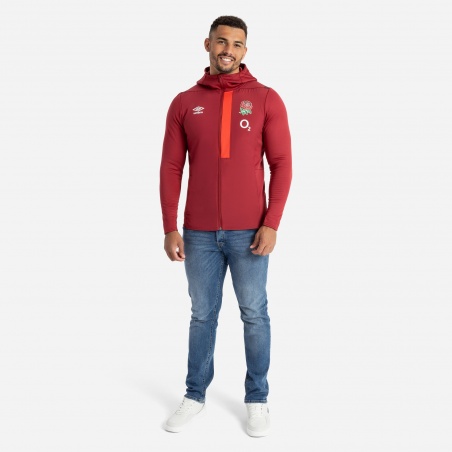 Chaqueta Umbro England Rugby 23-24 Hooded Jacket Tibetan Red / Zinfandel / Flame Scarlet