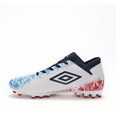 Bota de Fútbol Umbro Formation II FG - JUNIOR - White / Dark Navy / Vermillion / Atomic Blue