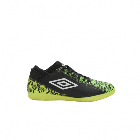 Zapatilla de Fútbol Sala Umbro Formation II IC - JUNIOR - Black / White / Green Gecko / Safety Yellow -
