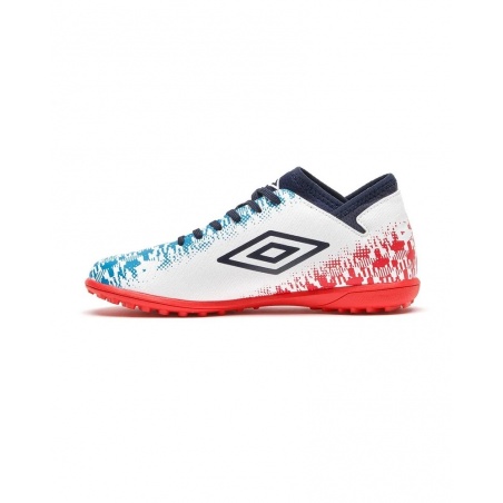 Bota de Fútbol Umbro Formation II TF - JUNIOR - White / Dark Navy / Vermillion / Atomic Blue