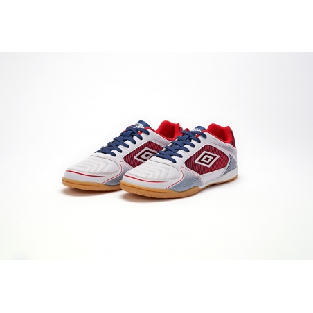 Zapatilla De Fútbol Umbro Sala Striker White / Estate Blue / Rococco Red