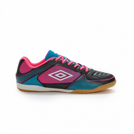 Zapatilla de Fútbol Sala Umbro Striker Black / White / Atomic Blue / Pink Glow