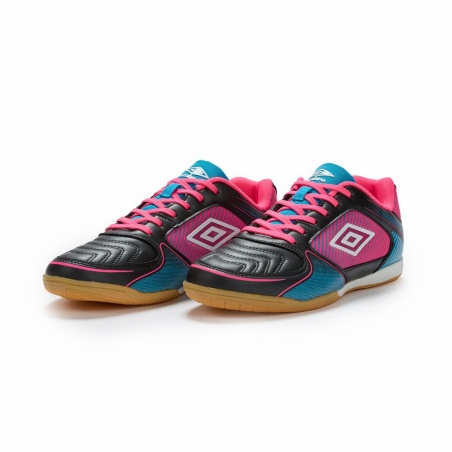 Zapatilla de Fútbol Sala Umbro Striker Black / White / Atomic Blue / Pink Glow