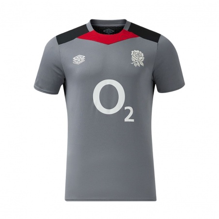 Camiseta Umbro England Rugby 24-25 Gym Tee (O2) Folkstone Gray / Black / Equestrian Red